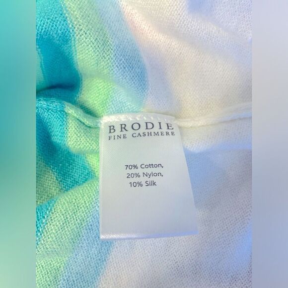 Whisper By Brodie V-Neck Long Sleeve Pullover Sweater Colorful Stripes Size S - Picture 6 of 6